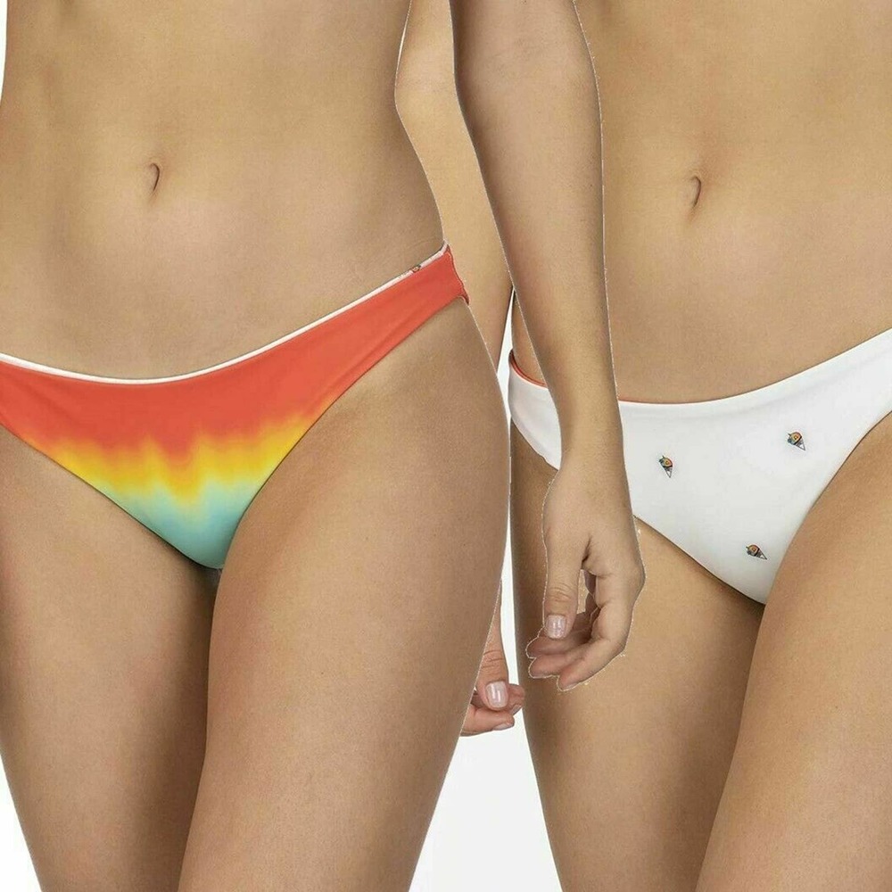 Hurley Women's Quick Dry Reversible Matsumoto Mod Surf Bikini Bottom (M, XL)